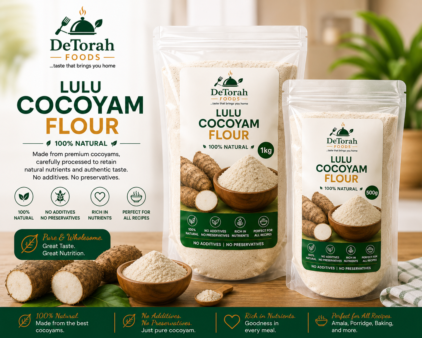 Order Natural Lulu Cocoyam Flour in Nigeria