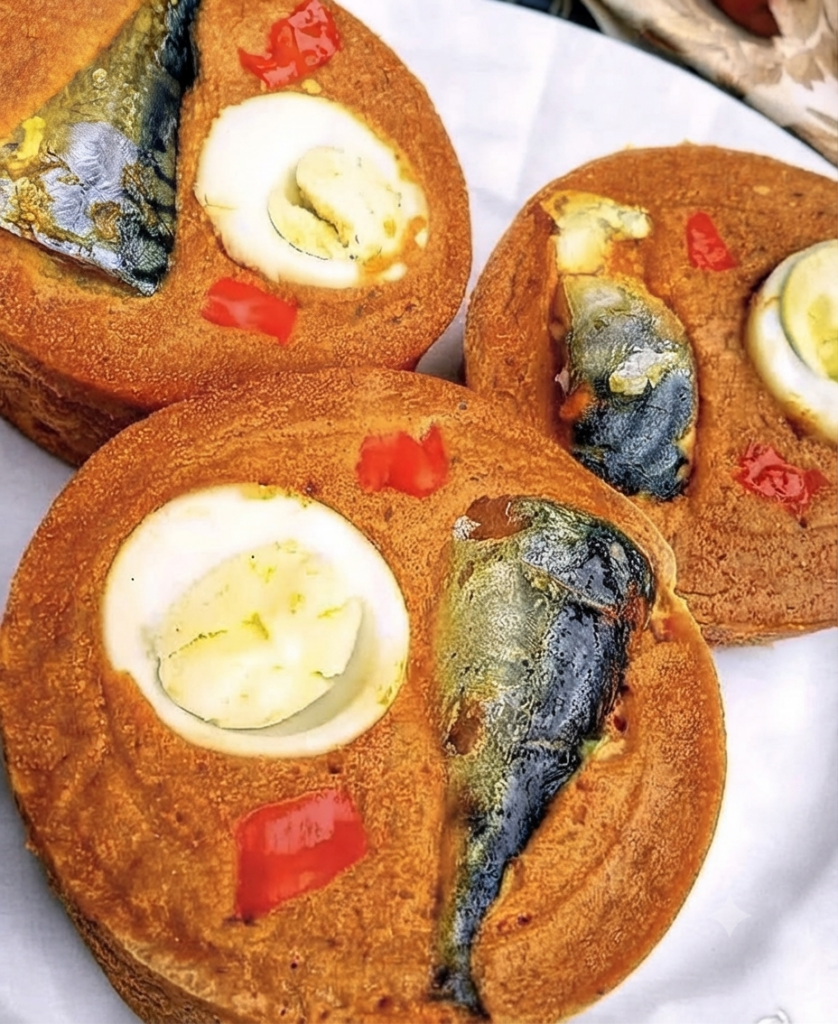 image of a plate moi moi and fish